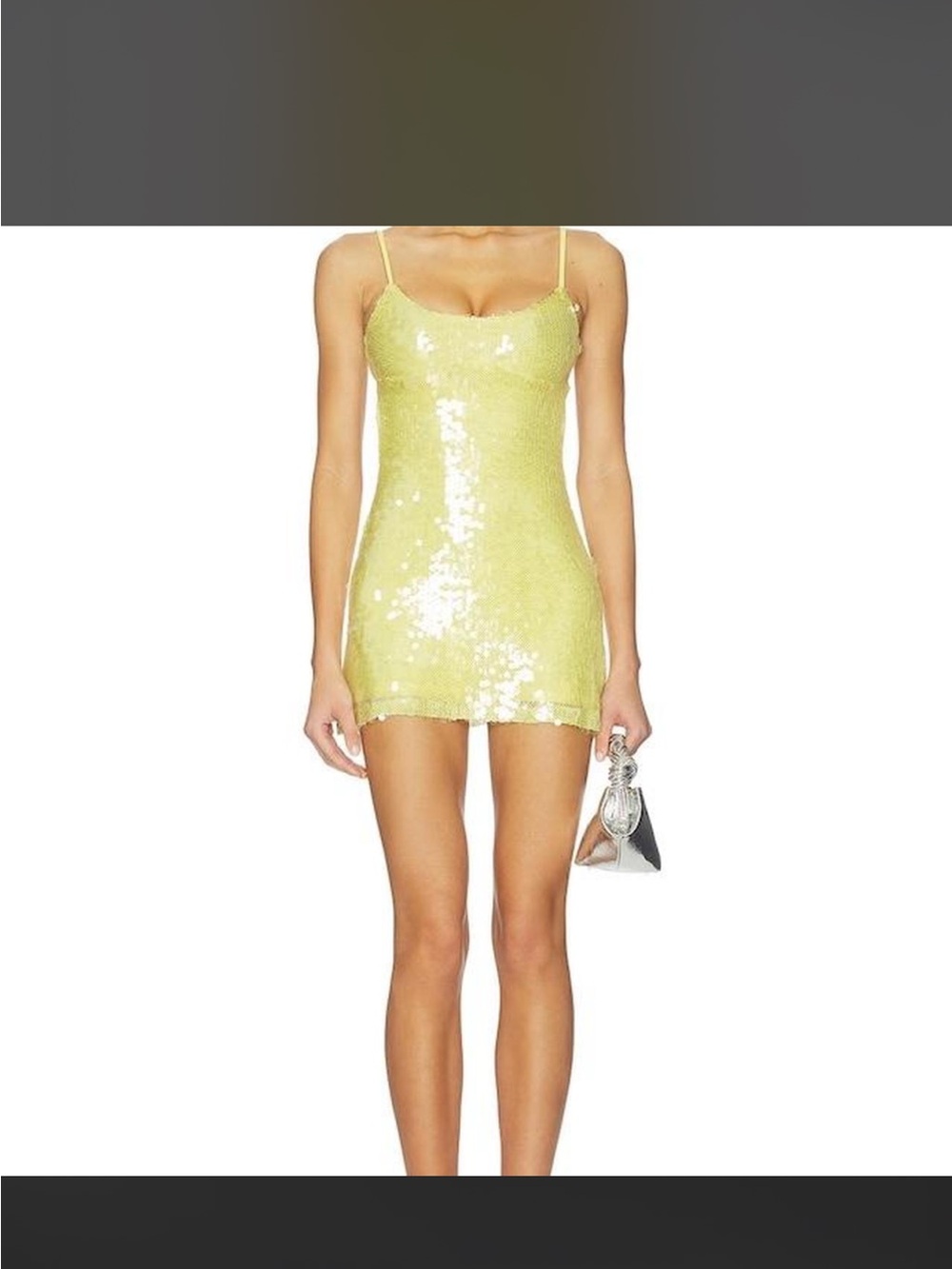 Tiger Mist Yellow Sequin Spaghetti-Strap Mini Dress